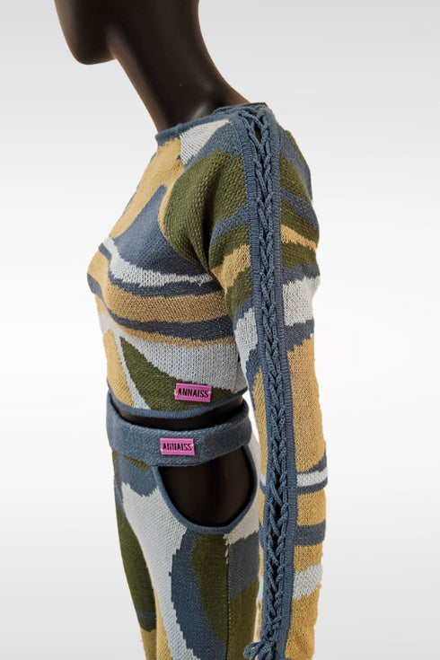 Knitwear Top & Pants Set BLUE/ MIXED