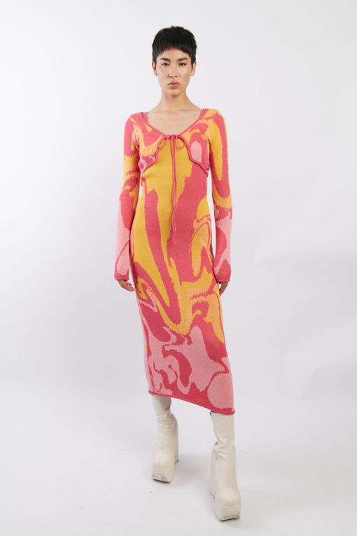 Knitwear Top & Pants Set MAGENTA / ORANGE