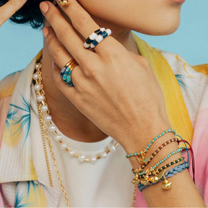 multicolours bangles and rings woman