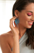 Blue Hand-painted Wavy Earrings