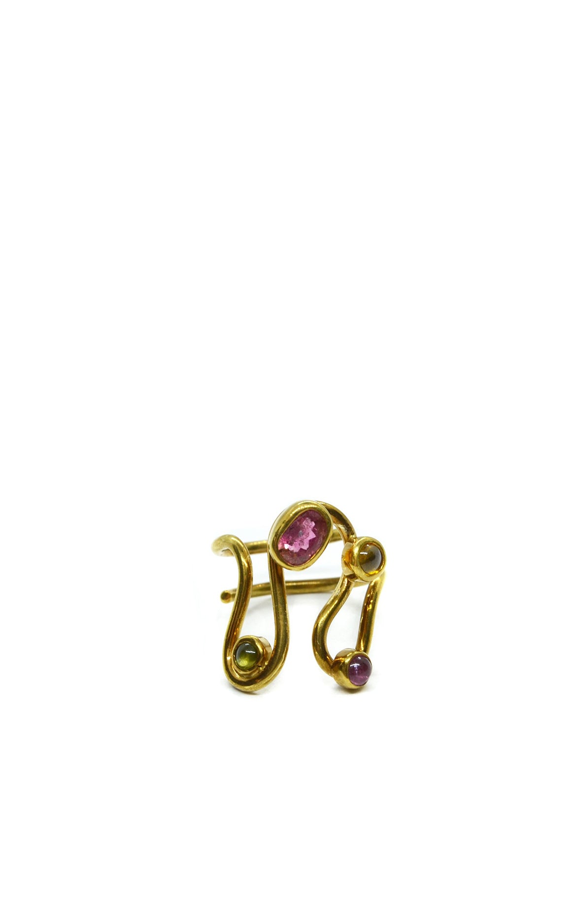 Gold Multicolored Tourmalines Ring