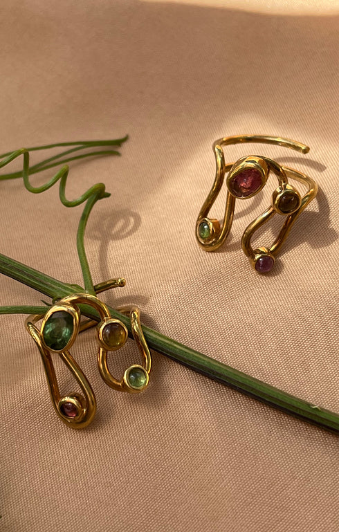 Gold Multicolored Tourmalines Ring