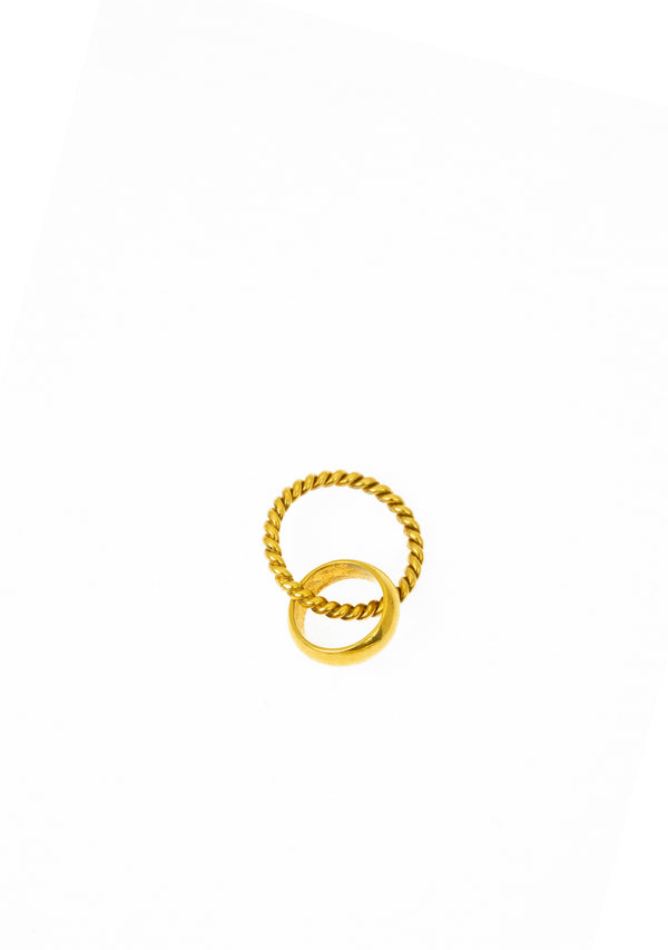 Gold Plated Double Ring Charm