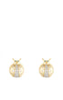 Details on Gold Royal Ladybug Stud Earrings