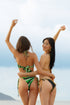 Green Bandeau Halter Tie Bikini SET
