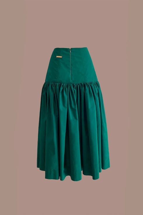 CARORA SKIRT LONG MIDI HIGH WAIST GREEN