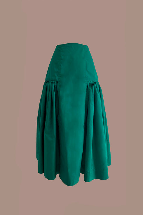 CARORA SKIRT LONG MIDI HIGH WAIST GREEN
