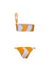 Orange One Shoulder Bandeau Bikini SET