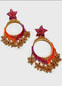 Star Beaded Hoops Drop Earrings