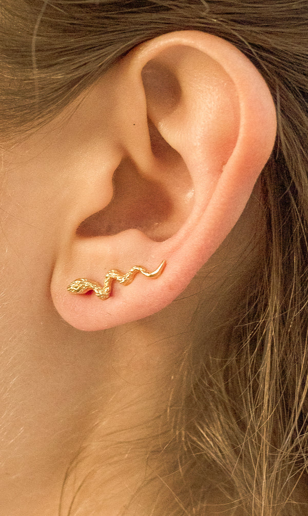 Gold Snake Single Earring