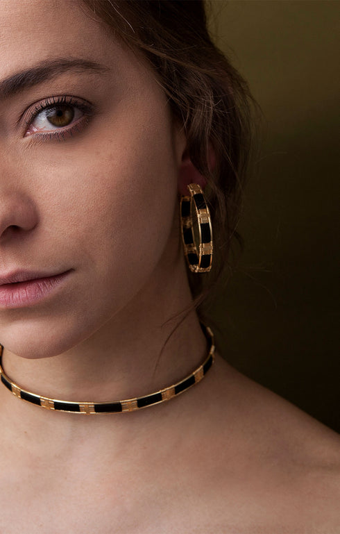 Gold Woven Galla Hoops