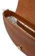 Brown Leather Half Moon Shaped Cross-Body Bag