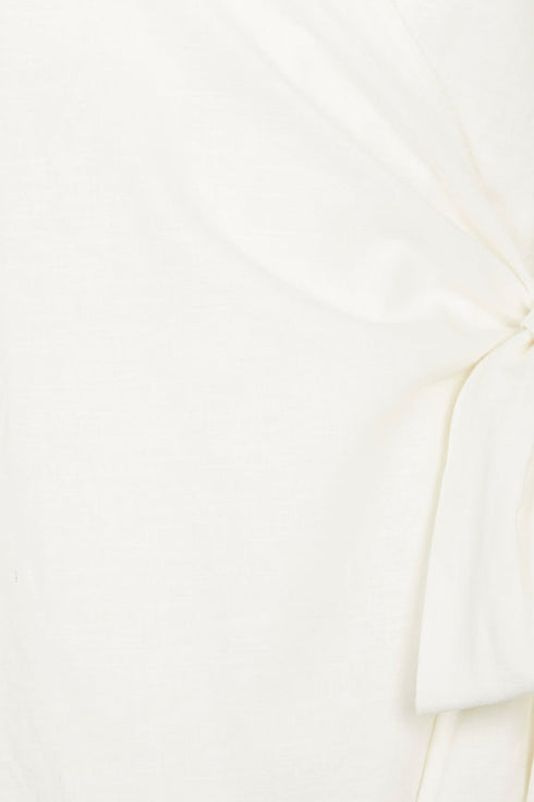 Cotton Linen Mini Wrap Dress
