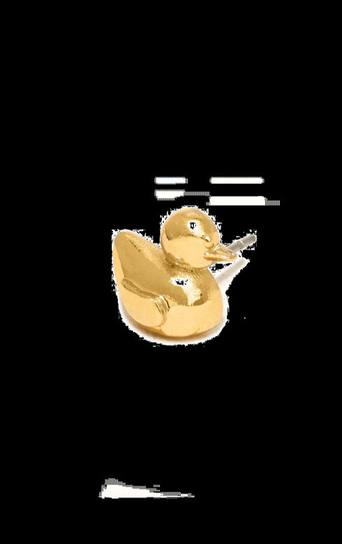 Gold Mini Duck Single Stud Earring