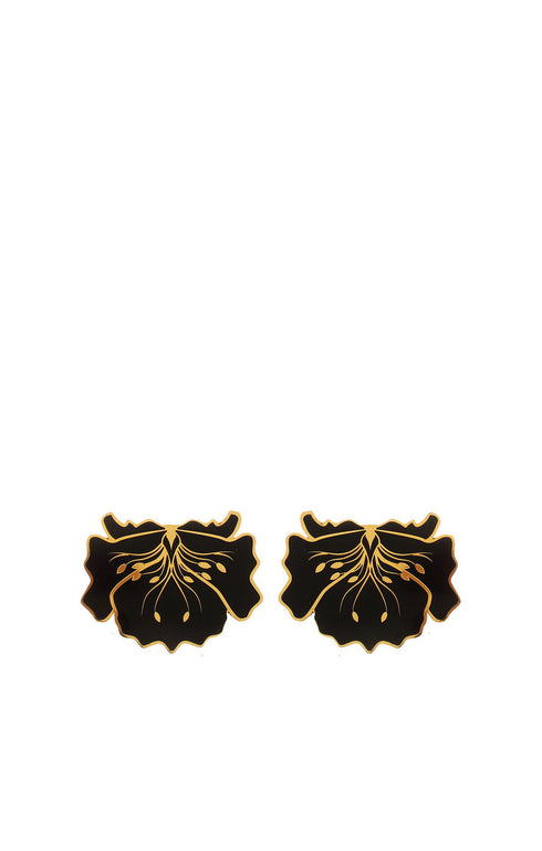 Mini Poppy Black Earrings