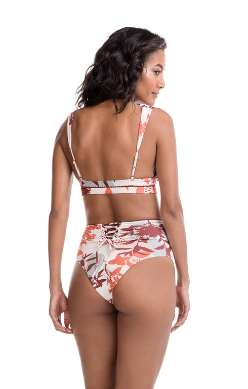 Printed High Waist Bikini Bottom