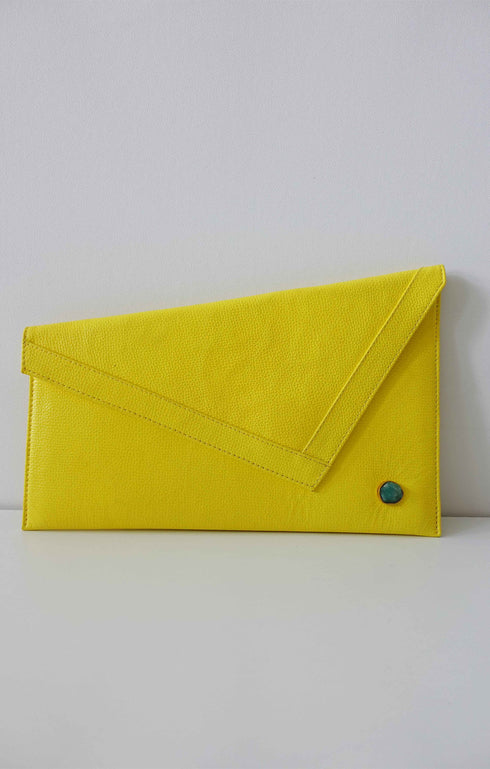 Leather Pouch with Emerald