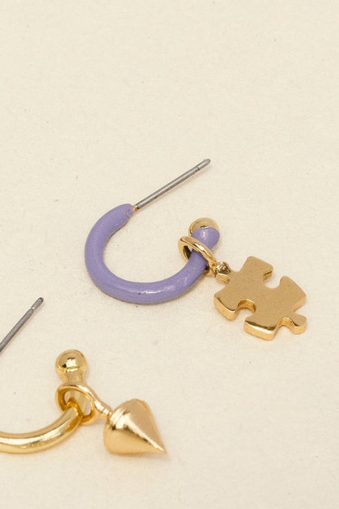 Gold Puzzle Piece Mini Charm