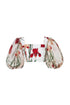 White Flora Balloon Sleeves Crop Top