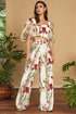 White Flora Balloon Sleeves Crop Top