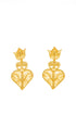 Golden Filigree Heart Earrings