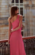 Pink One Shoulder Satin Maxi Dress