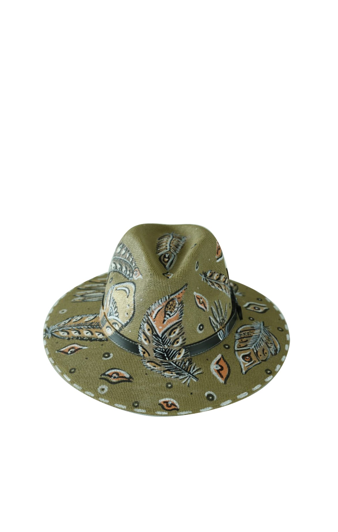 Green Feather Fedora Hat