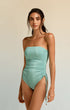 Ruched Bandeau One Piece Swimsuit