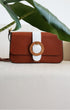 Camel Leather Rectangular Cross-Body Bag