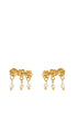 Gold Lilies With Freshwater Pearls Earrings