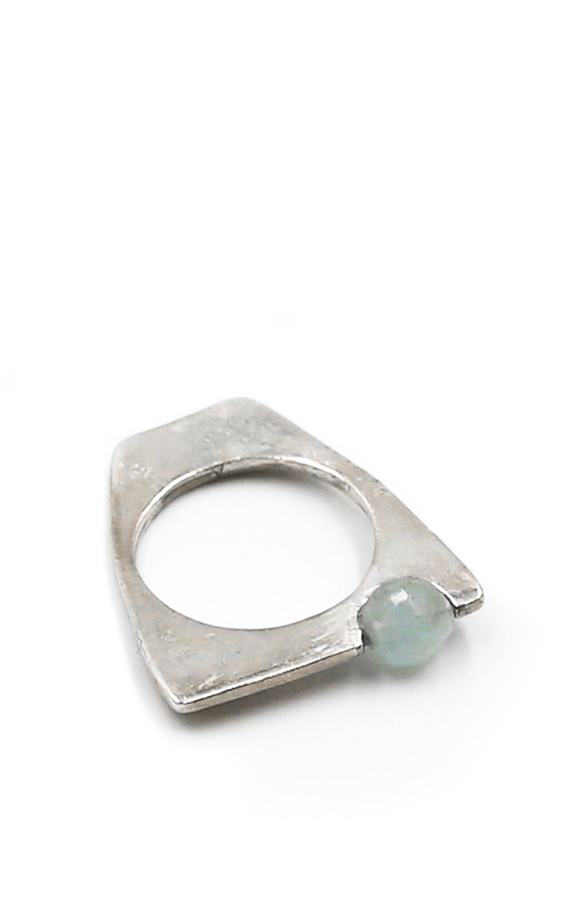 Aquamarine and Agate Ring Set
