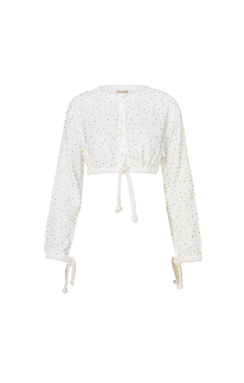 Embroidered Linen Crop Top