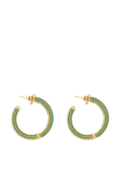 Microcristal Emerald Hoops