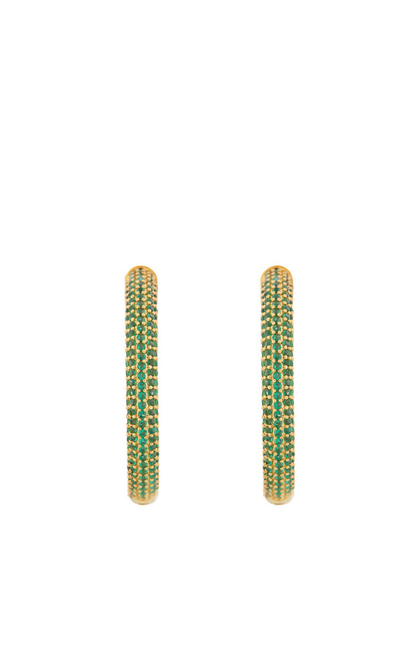 Microcristal Emerald Hoops