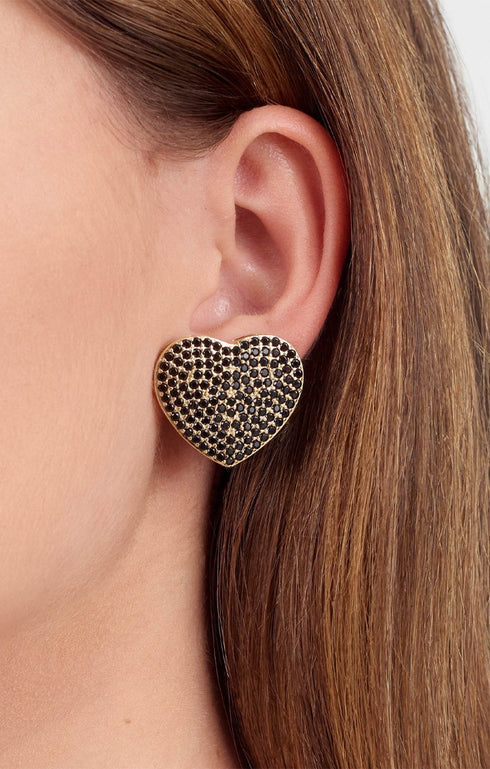 Corazon Suculenta Black Golden Earrings