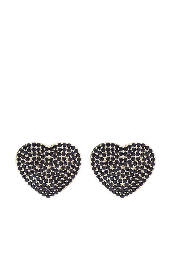 Corazon Suculenta Black Golden Earrings