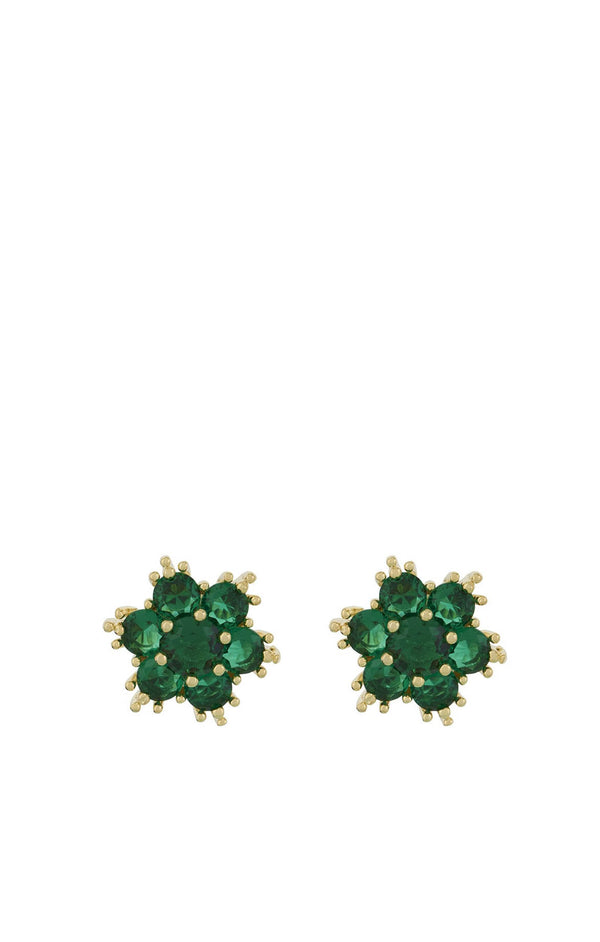 Emerald Flower Earrings