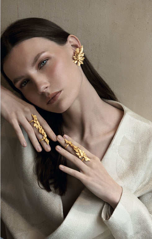 Matte Gold Vine Ring