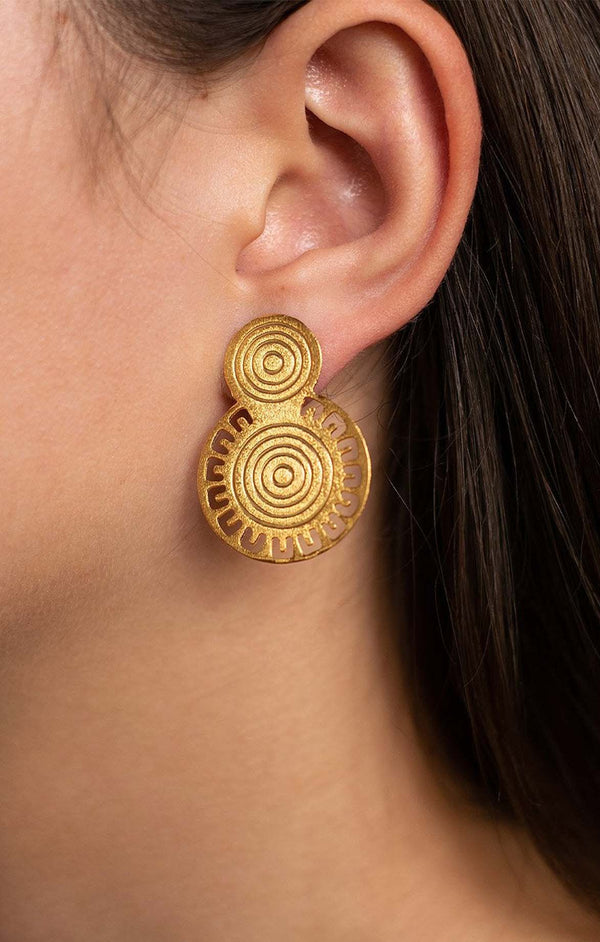 Gold Geometric Stud Earrings