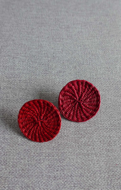 Toquilla Straw Circle Earrings