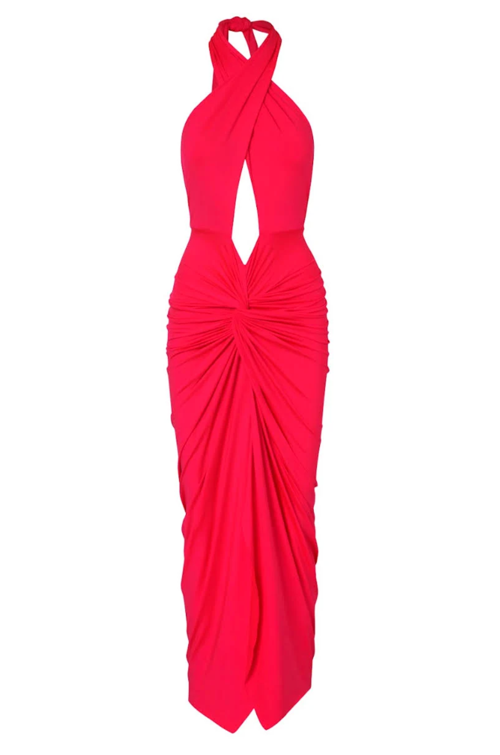 Red Halterneck Maxi Dress