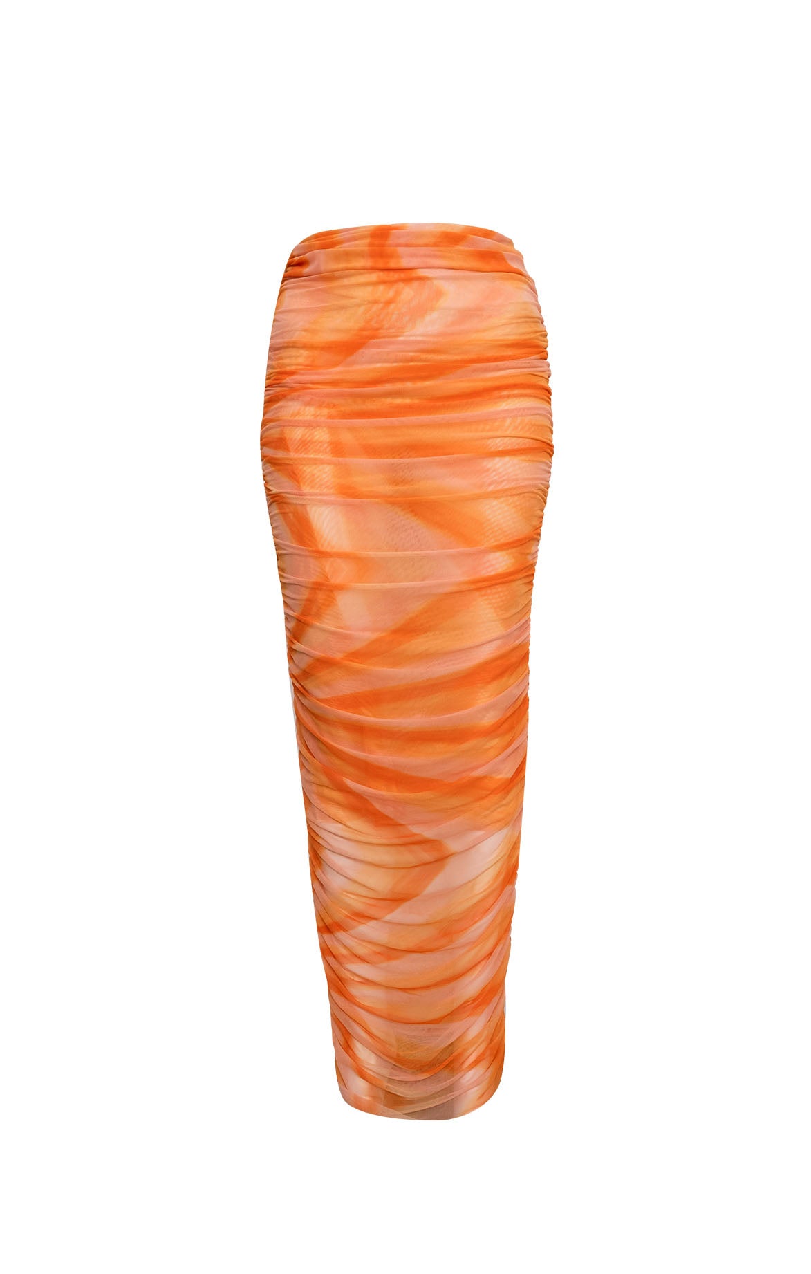 Orange Drapped Long Skirt – VIPOP
