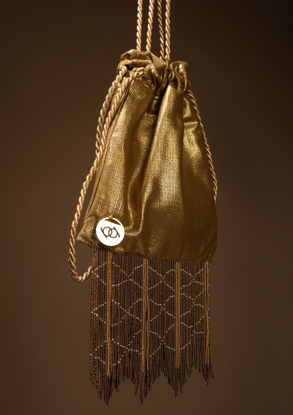 Fringed Golden Bag