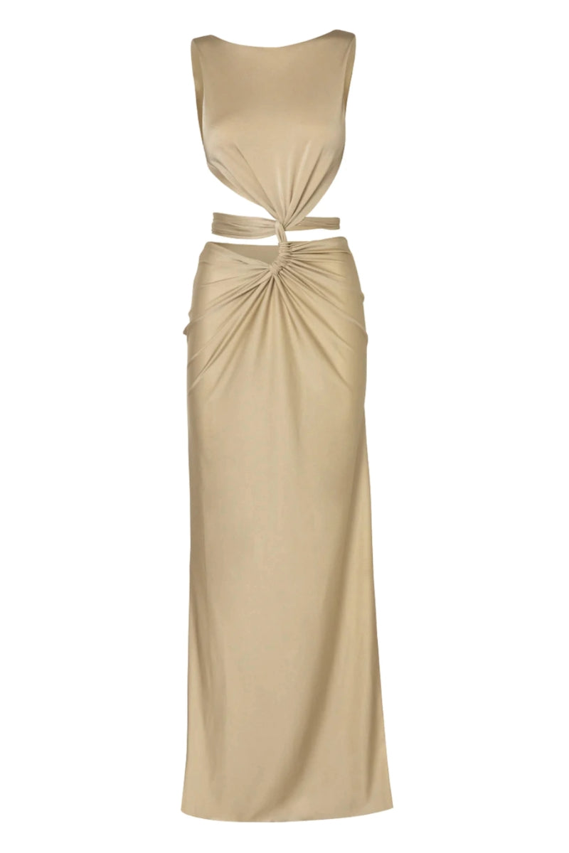 White Cut Out Maxi Dress  VIPOP