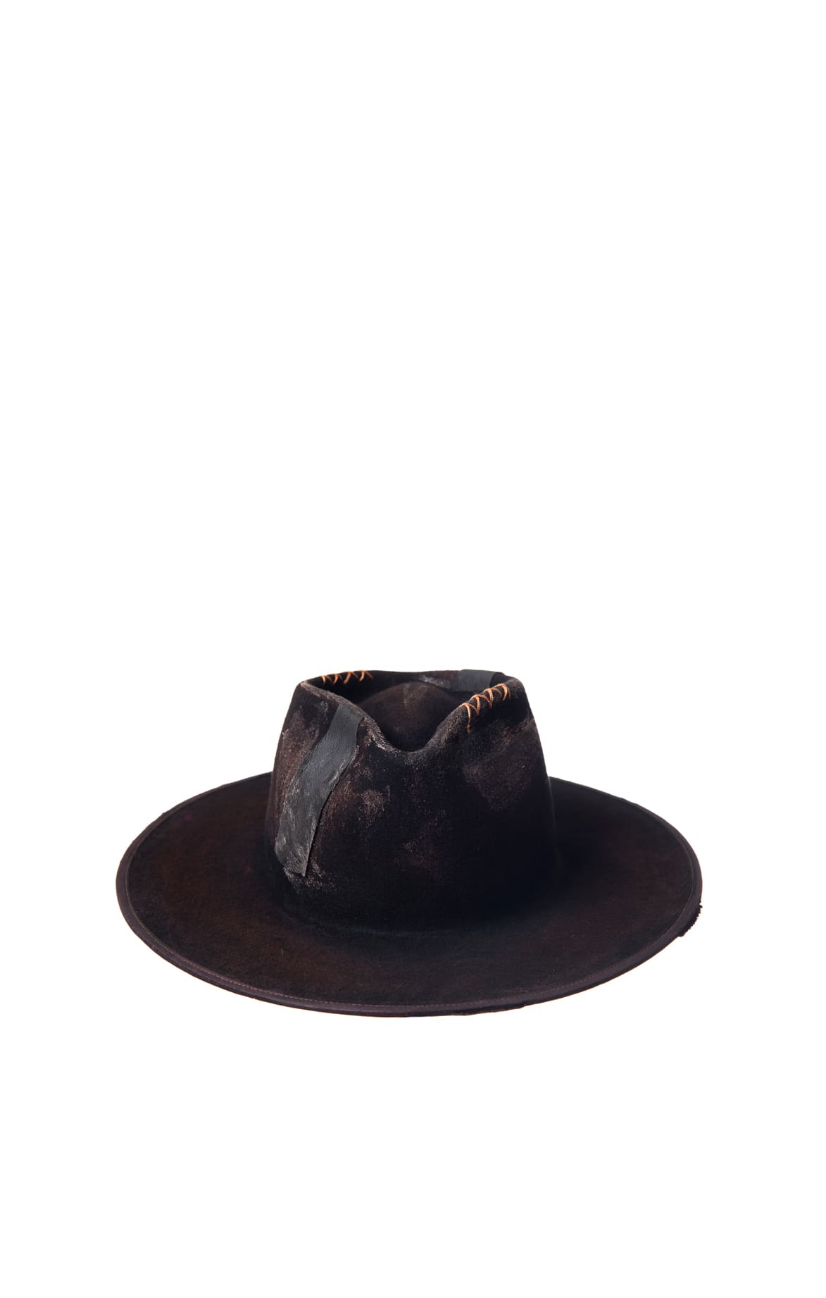 LINA OSORIO Handmade Black Wool Felt Fedora Hat Natural Pillbox, pieza atemporal en fieltro de lana de oveja  main image 4
