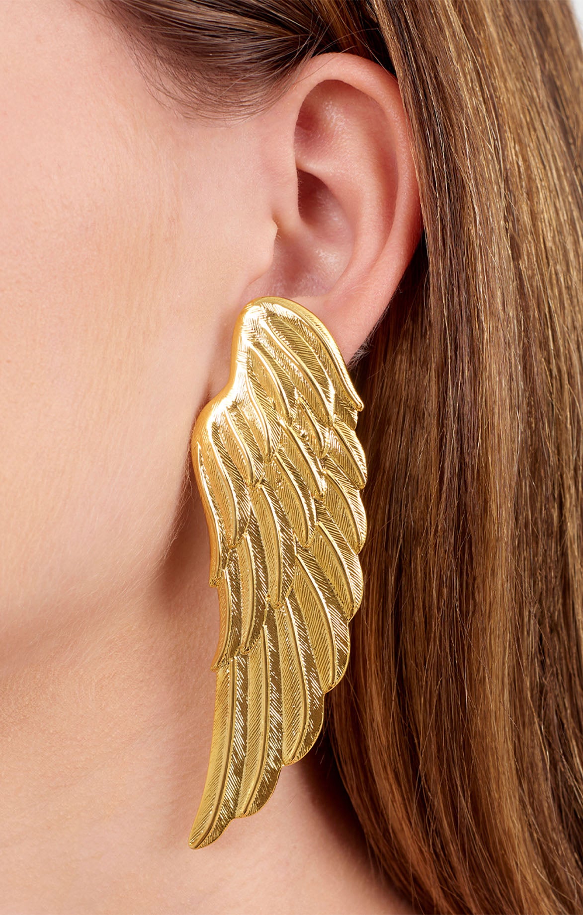 Golden Wing Long Earrings