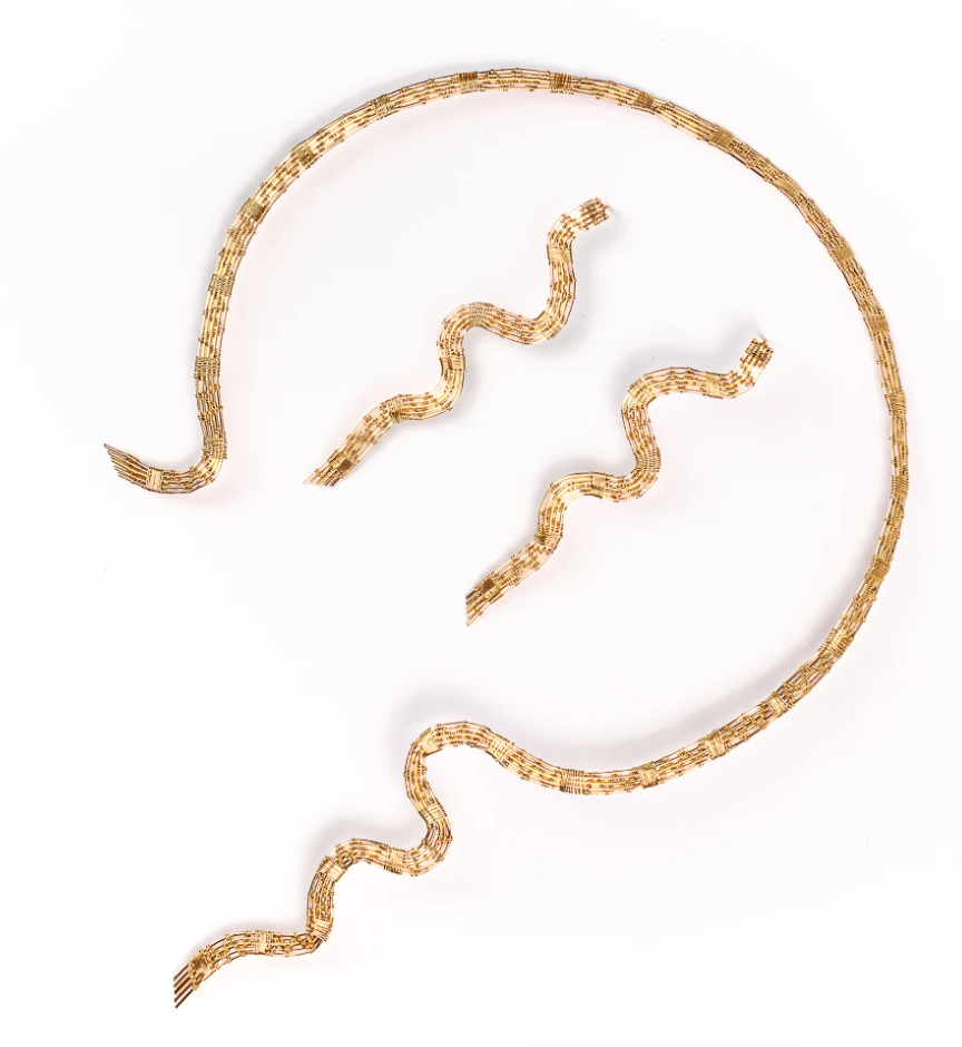 Gold Woven Snake Earrings