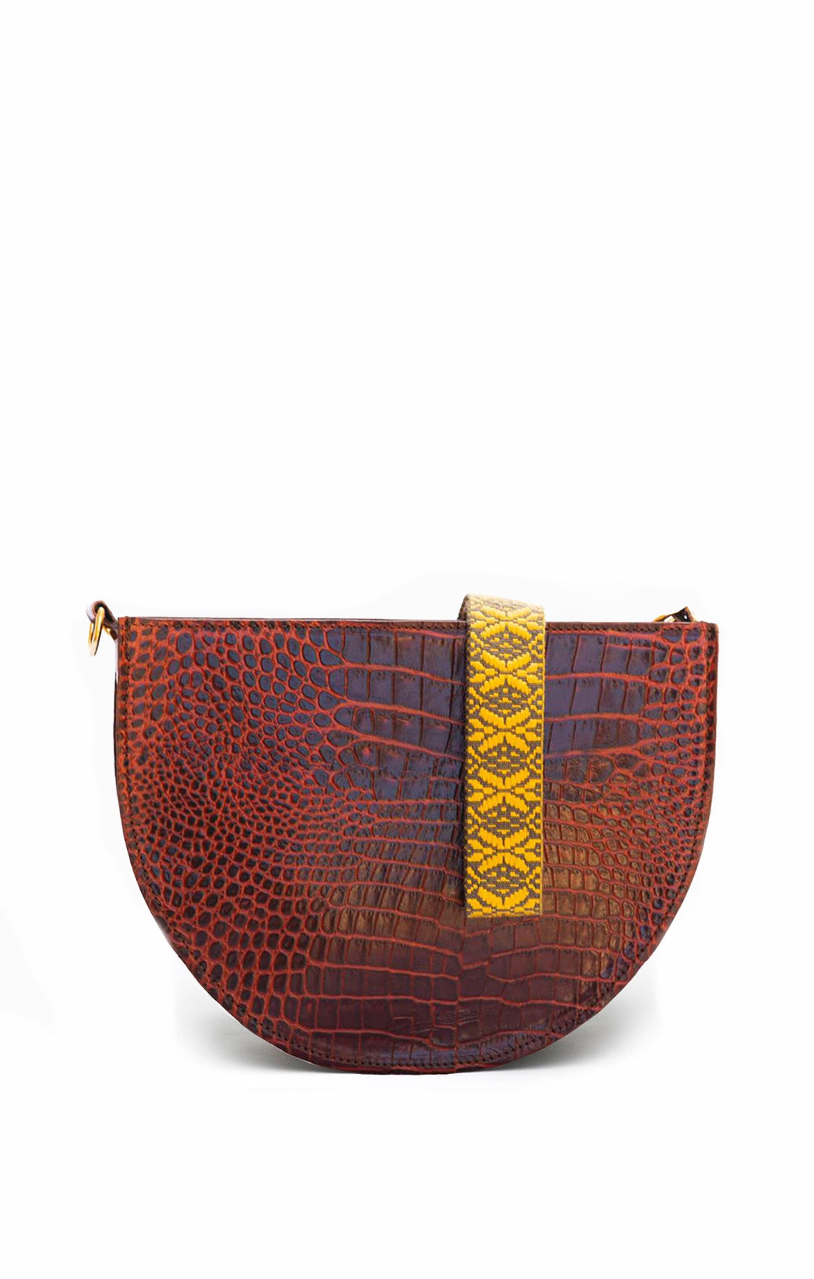 Crocodile Effect Crossbody Upcycled Leather Bag