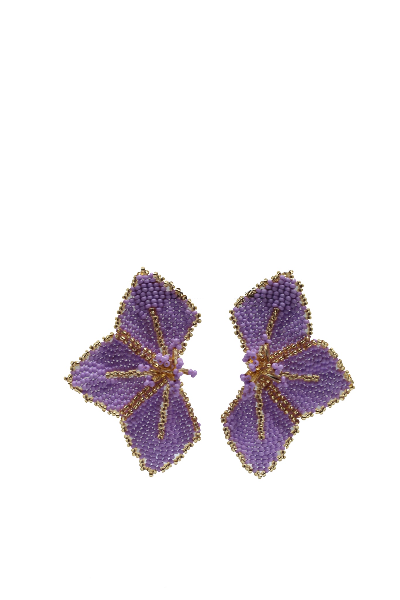 Lavender Flower Petal Earrings