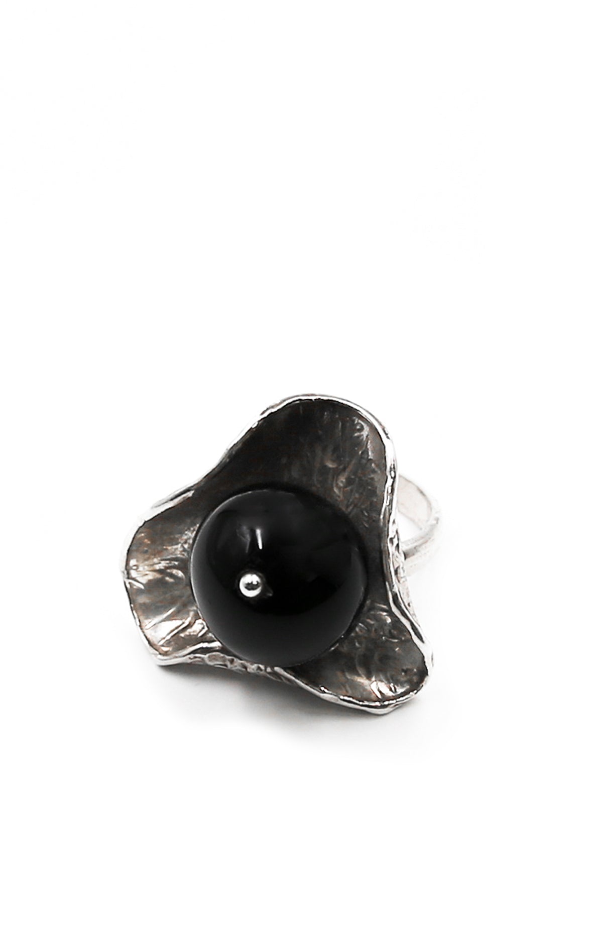 Onyx Floral Ring